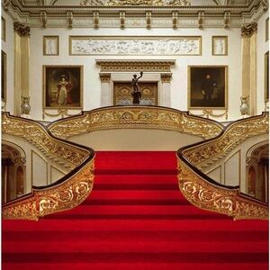 Brand new Photography Backdrop, 5X7ft Palace Red Carpet Golden Stairs